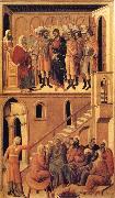 Duccio di Buoninsegna Peter's First Denial of Christ and Christ Before the High Priest Annas oil painting on canvas